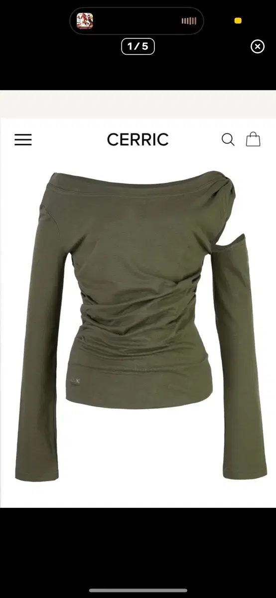 Cerric SHOULDER TWISTED TOP khaki